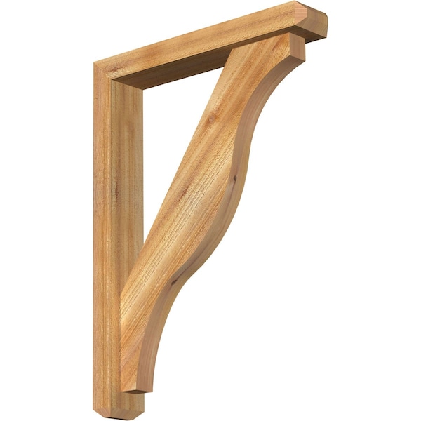 Ekena Millwork Funston Craftsman Rough Sawn Bracket w/ Offset Brace, Western Red Cedar, 4"W x 22"D x 30"H BKT0402X22X30FST04RWR - main